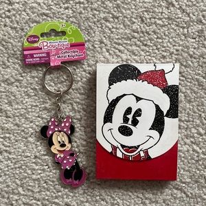 Disney keychain and notepad